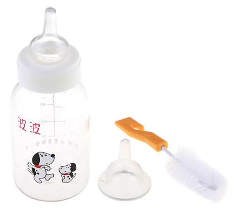 BOBO Pet Milk Bottle Two Replaceable Nipples Super comfortable White - Click Image to Close